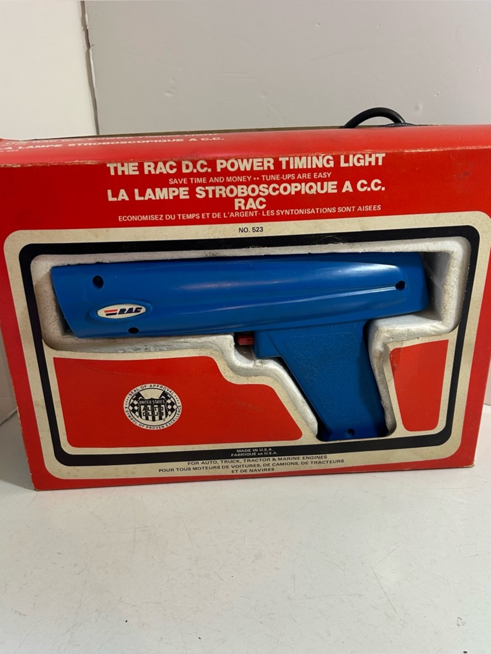Vintage original box D.C.power RAC‎ timing light made in USA - untested